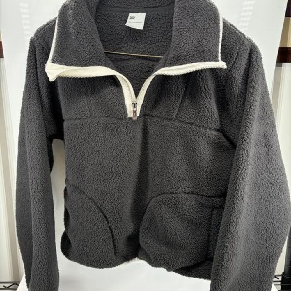 All In Motion Girls 1/2 Zip Fleece Pullover Sweatshirt X-LARGE (14) Black